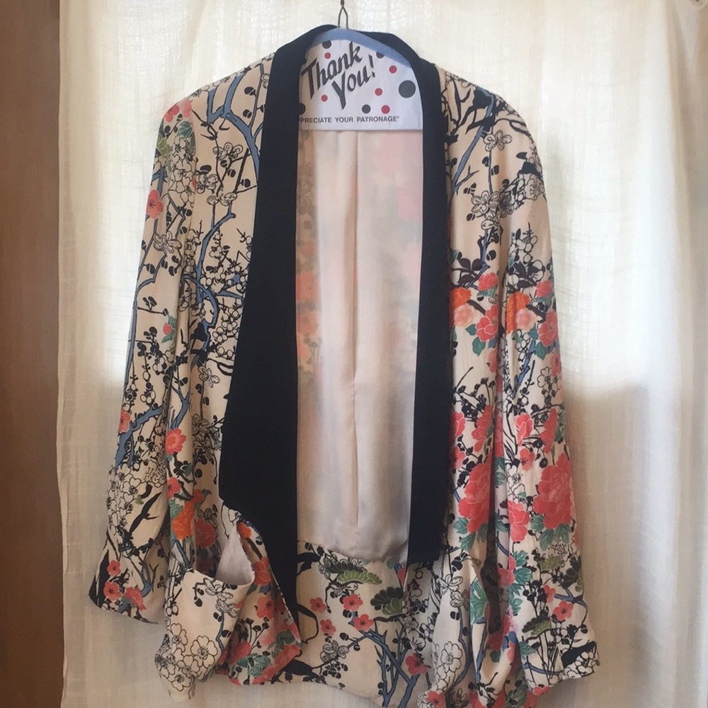 Zara cherry blossom flowing blazer jacket